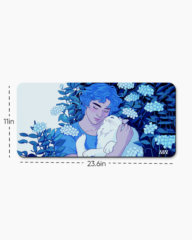 Serene Moment with a Cat Deskmat