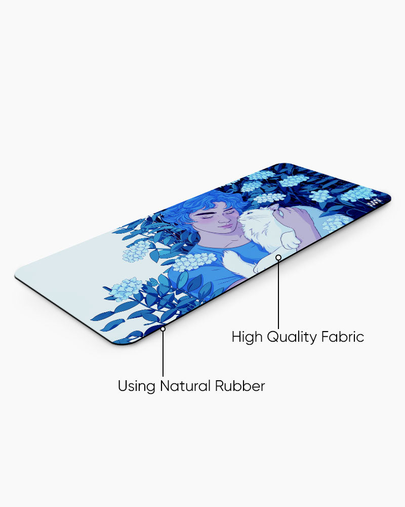 Serene Moment with a Cat Deskmat