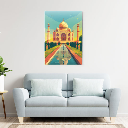 Serene Taj Mahal Metal-Poster