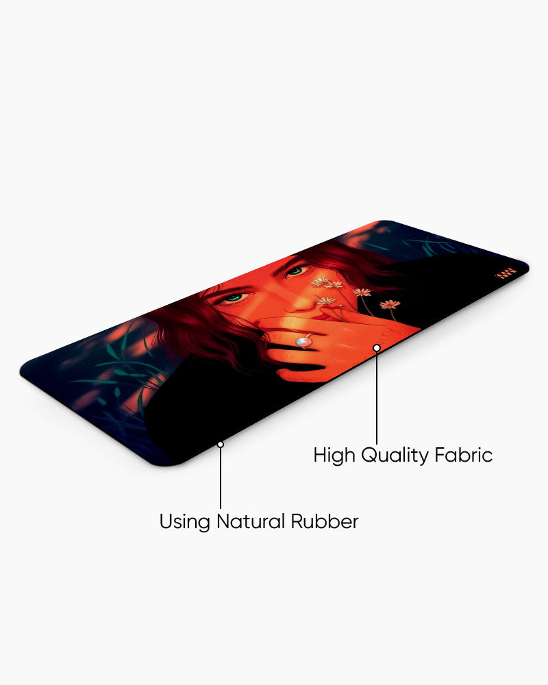 Serenity Ignites Crimson Reflection Deskmat