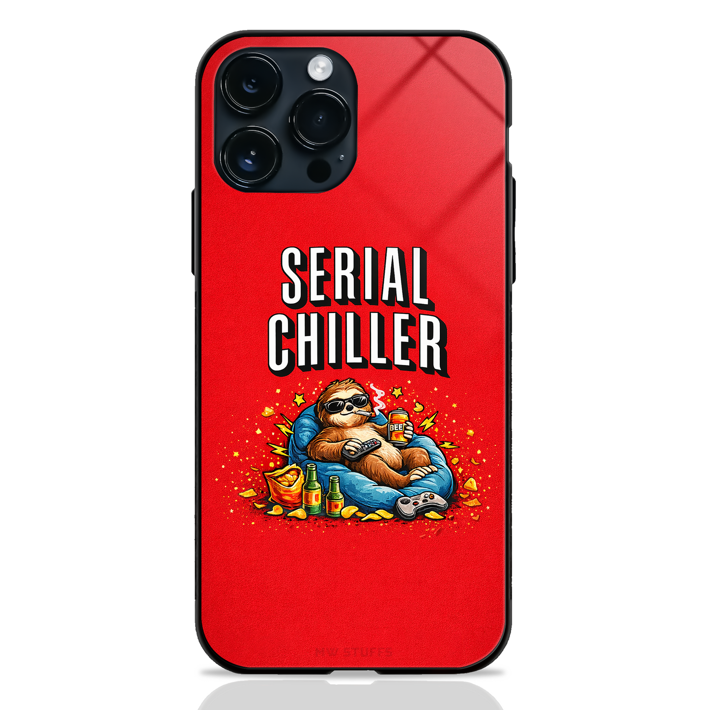 Serial Chiller Sloth glass phone case