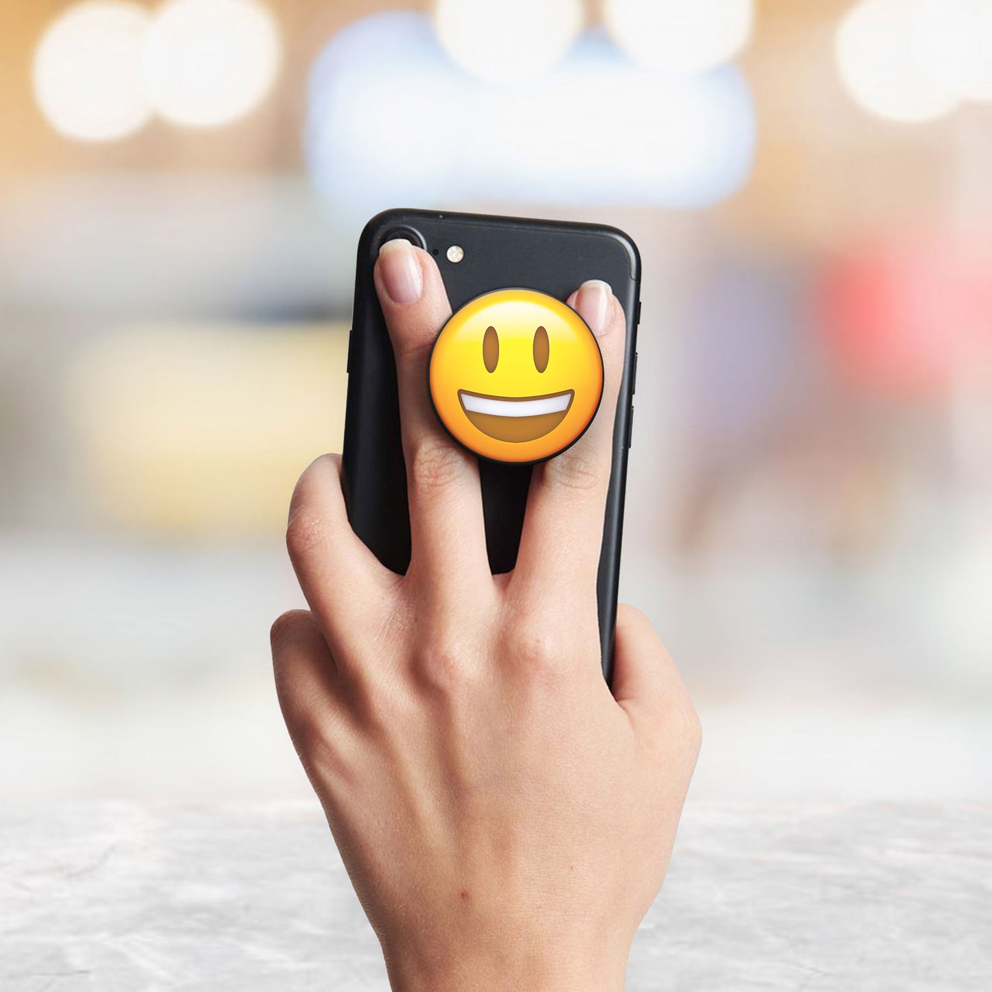 Smiling Emoji Flat Pop Holder