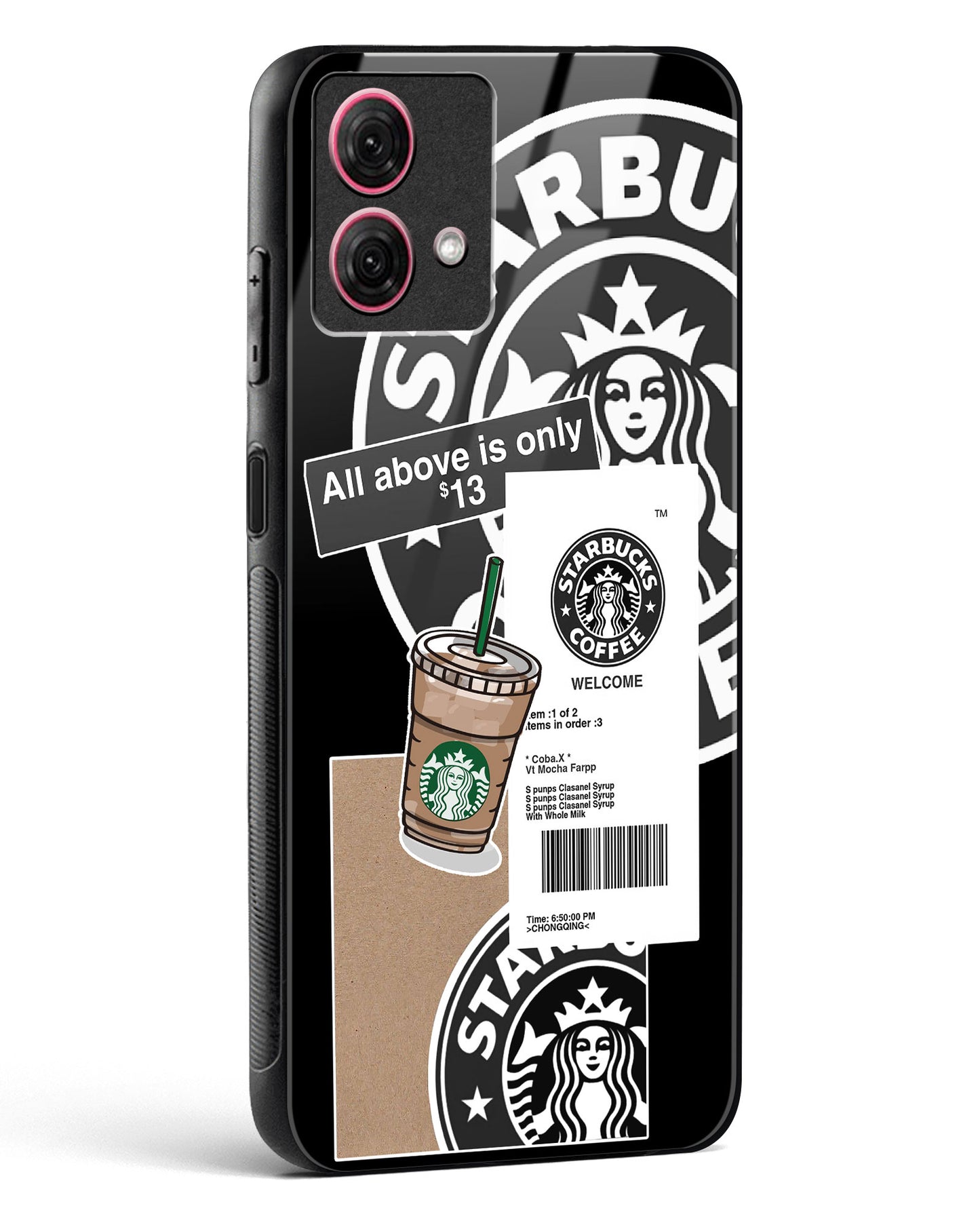 Starbucks Black Glass Phone Case-Moto G84 5G