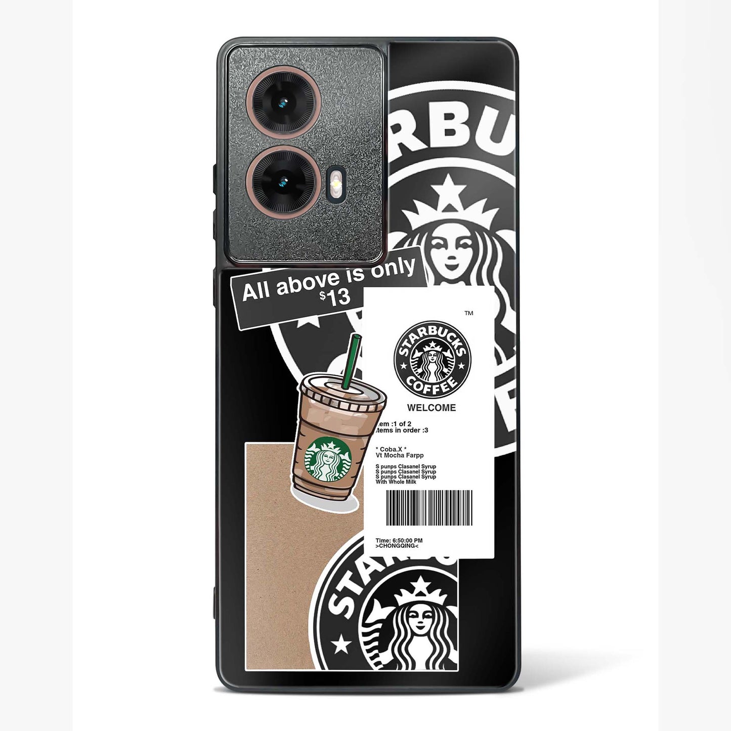 Starbucks Black Glass Phone Case-Moto G85 5G