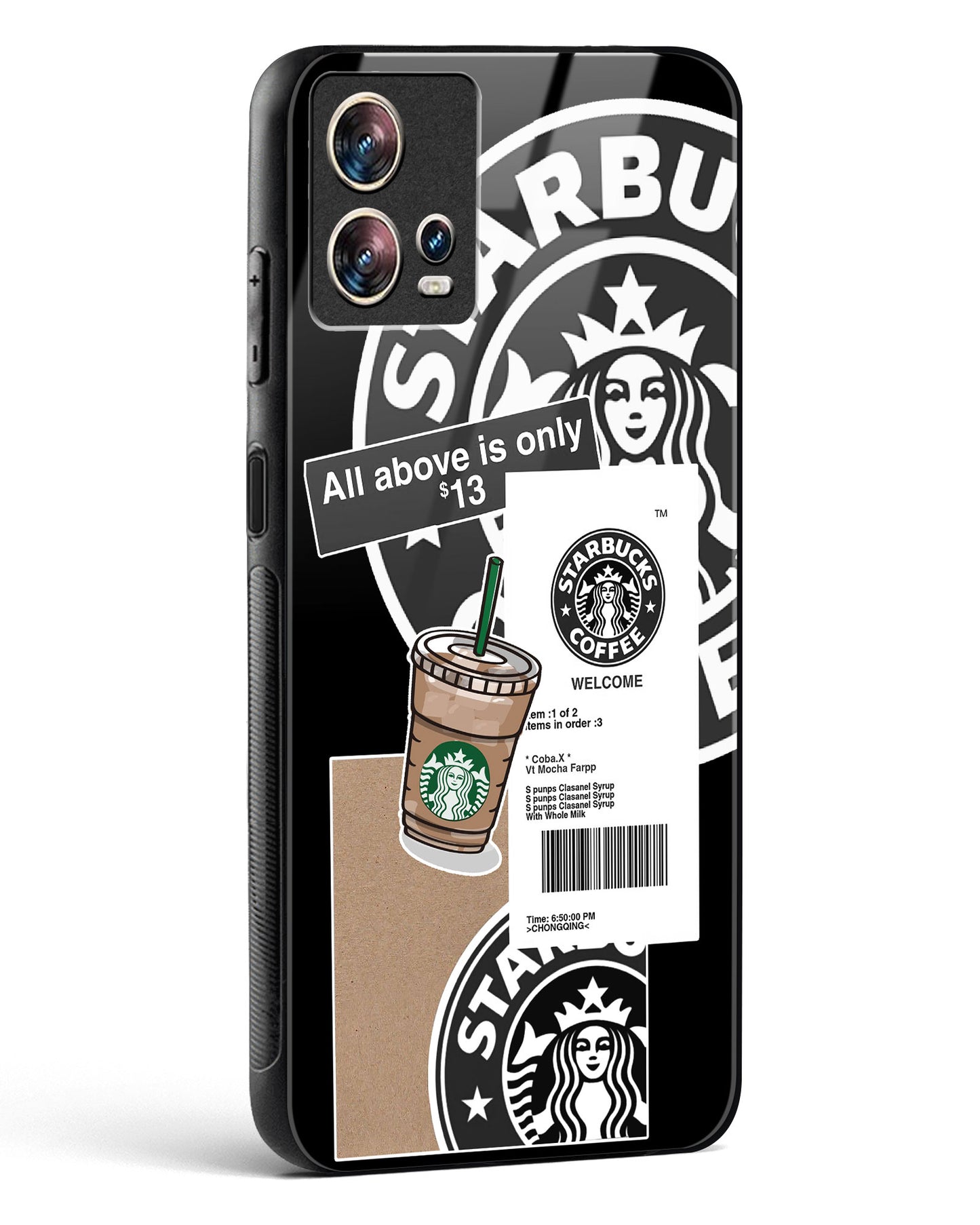 Starbucks Black Glass Phone Case-Motorola Edge 30 Fusion