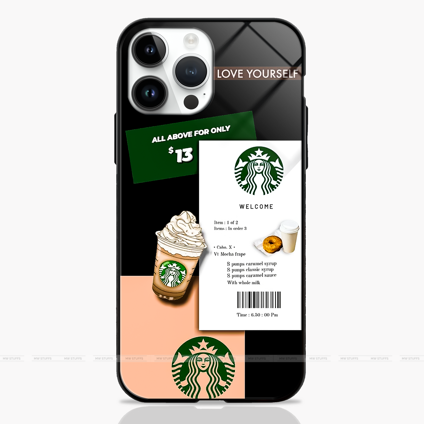 Starbucks Classic Bill Design Glass Case - - MW Stuffs -