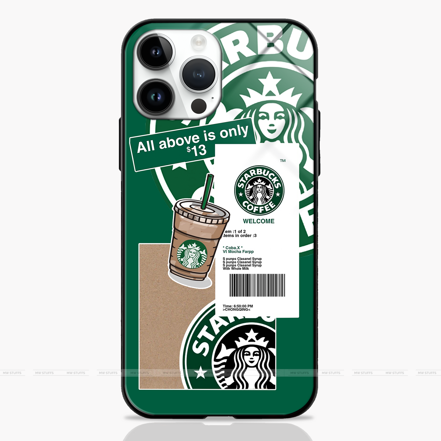 Starbucks Classic Bill Design Glass Case - - MW Stuffs -
