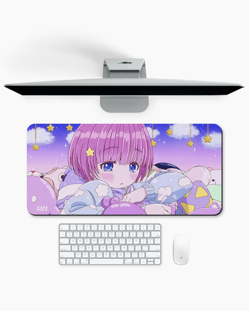 Starry Dreamscape Cozy Anime Haven Deskmat