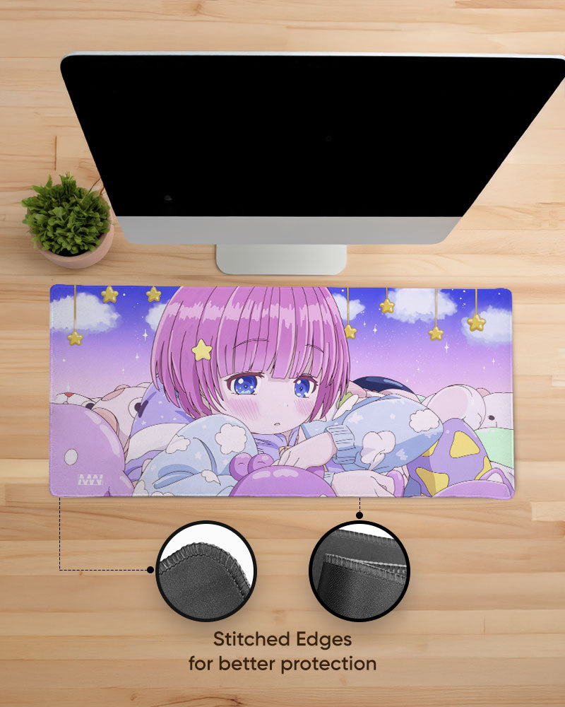 Starry Dreamscape Cozy Anime Haven Deskmat
