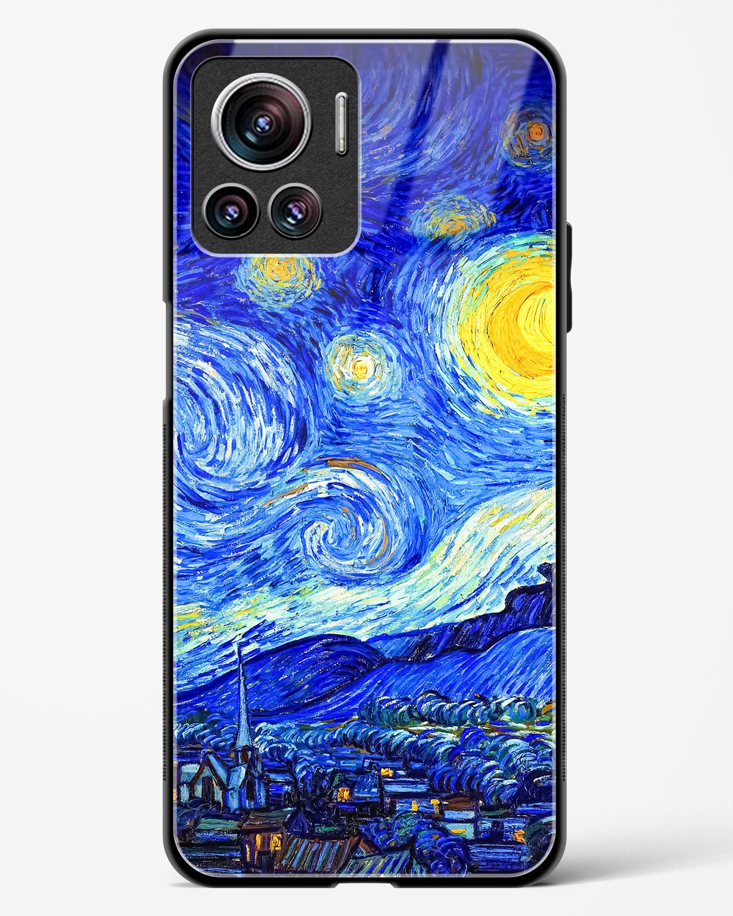Starry Night Art Glass Phone Case-Motorola Edge 30 Ultra