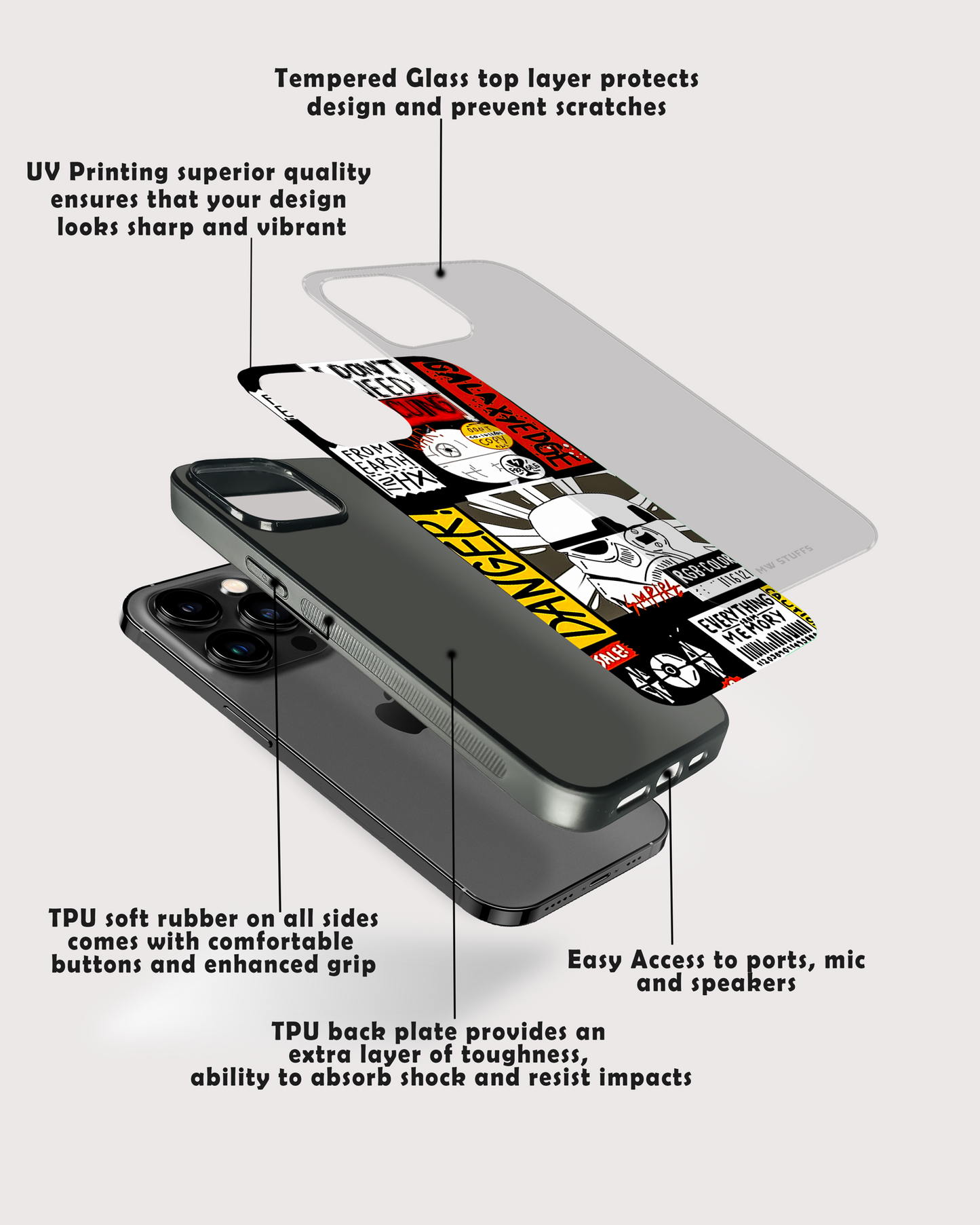 Sticker Art Premium Glass Case - - MW Stuffs -