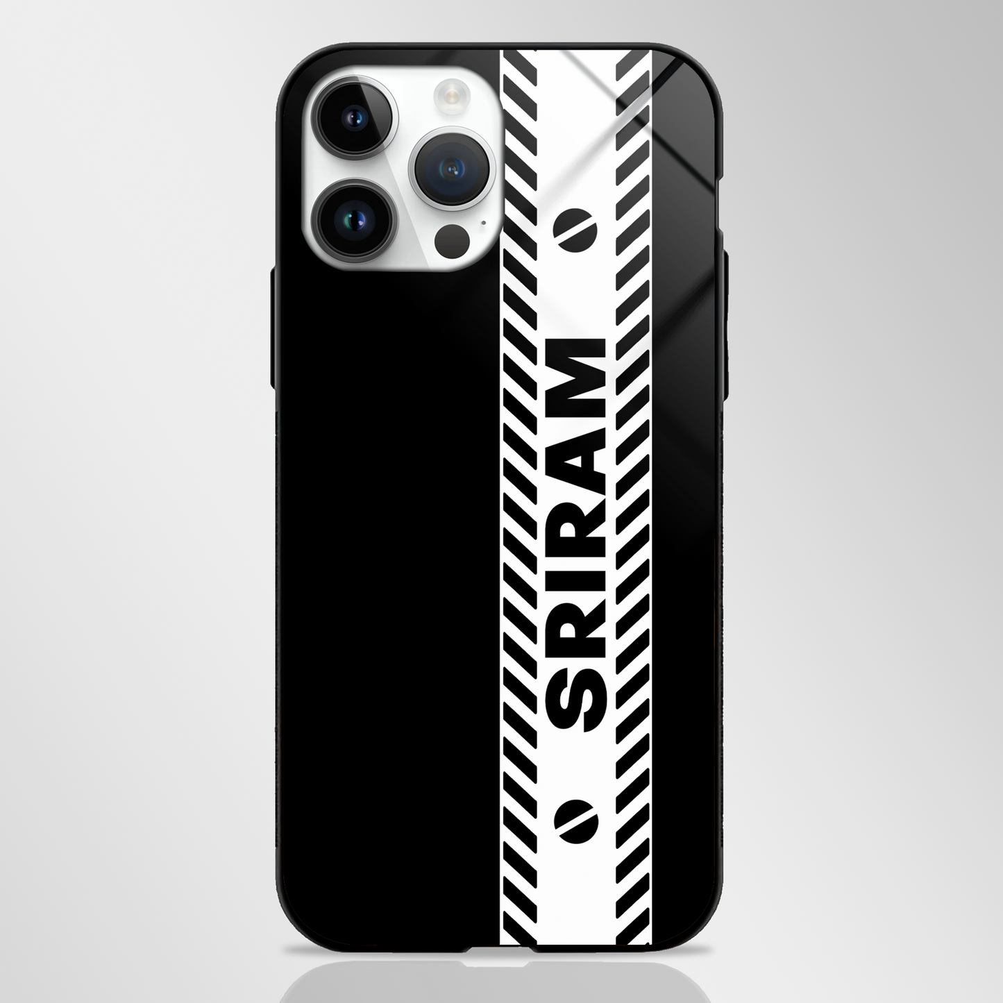 Stripey Custom Name Premium GLASS CASE - - MW Stuffs -