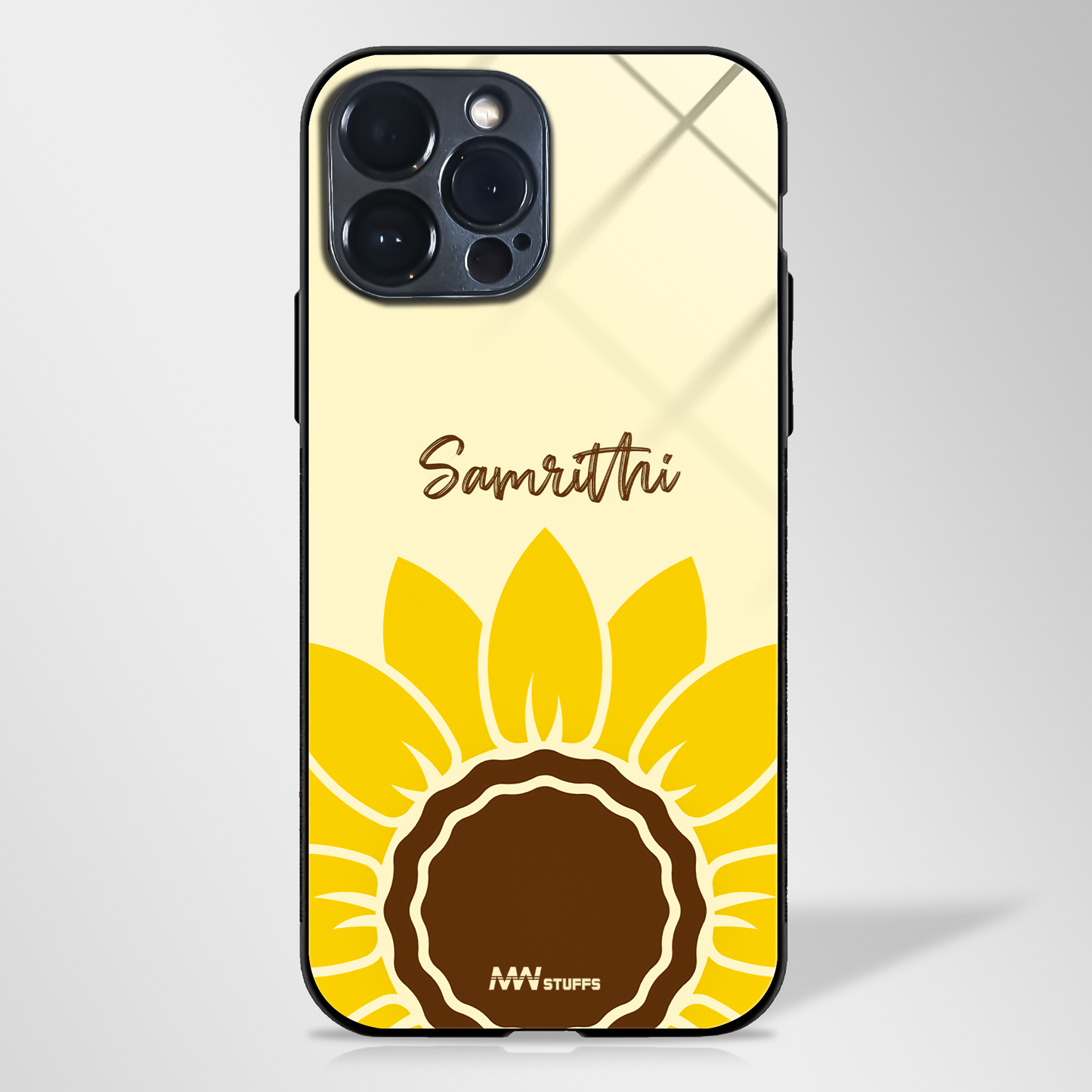 Sunflower Radiance Personalized Glass Case