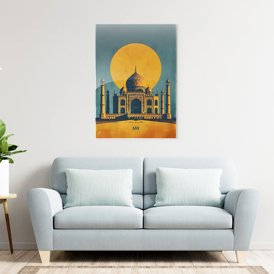 Sunlit Taj Mahal Metal-Poster