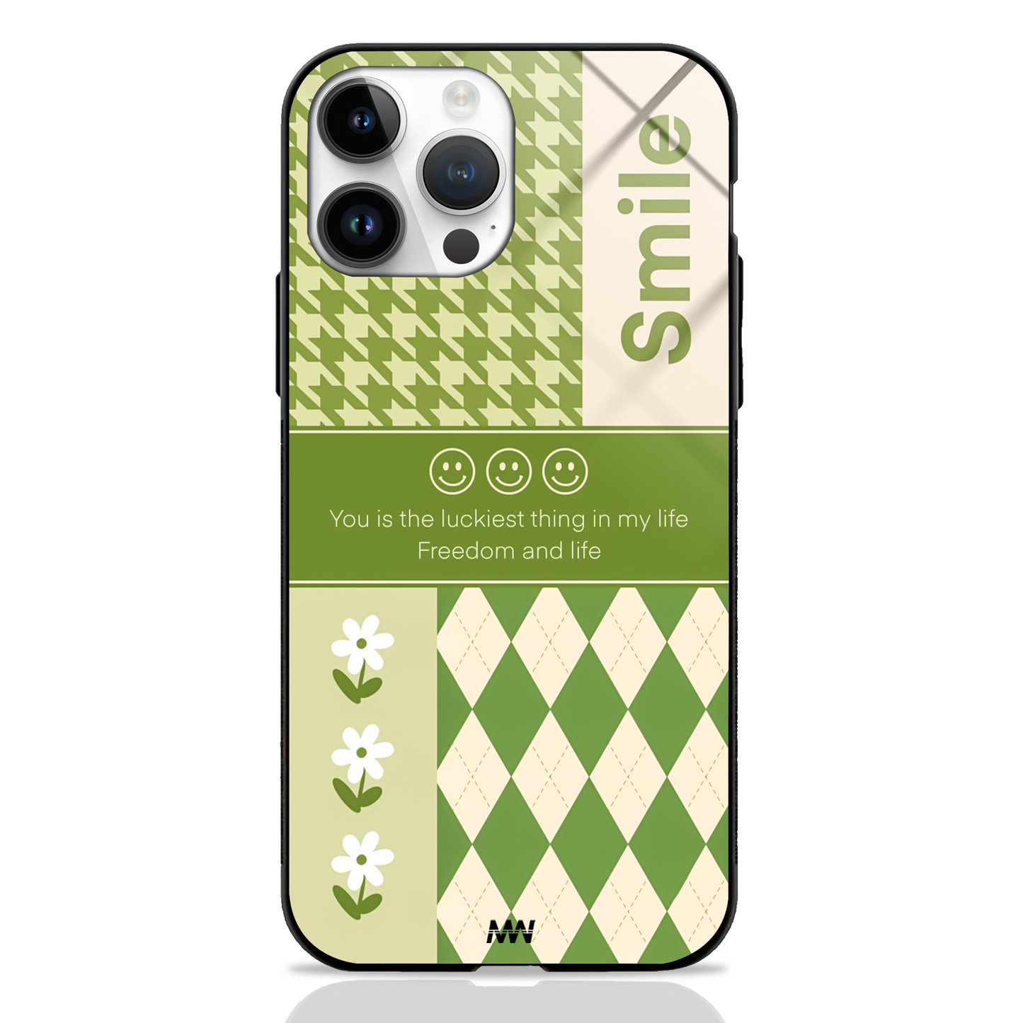 Sunny Smiles Premium Glass Case - - MW Stuffs -