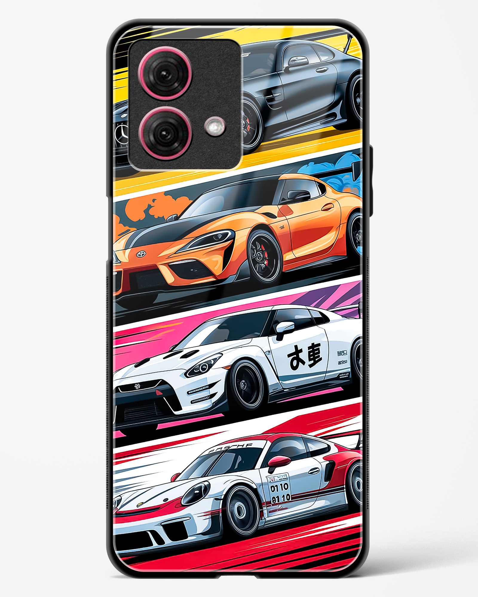 Super Cars Collage Glass Phone Case-Moto G84 5G