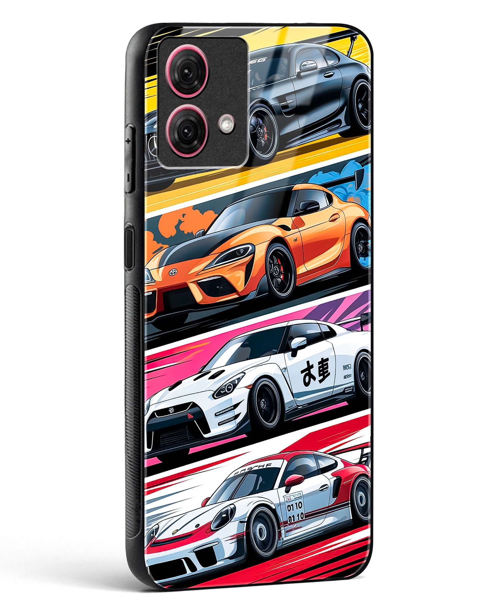 Super Cars Collage Glass Phone Case-Moto G84 5G