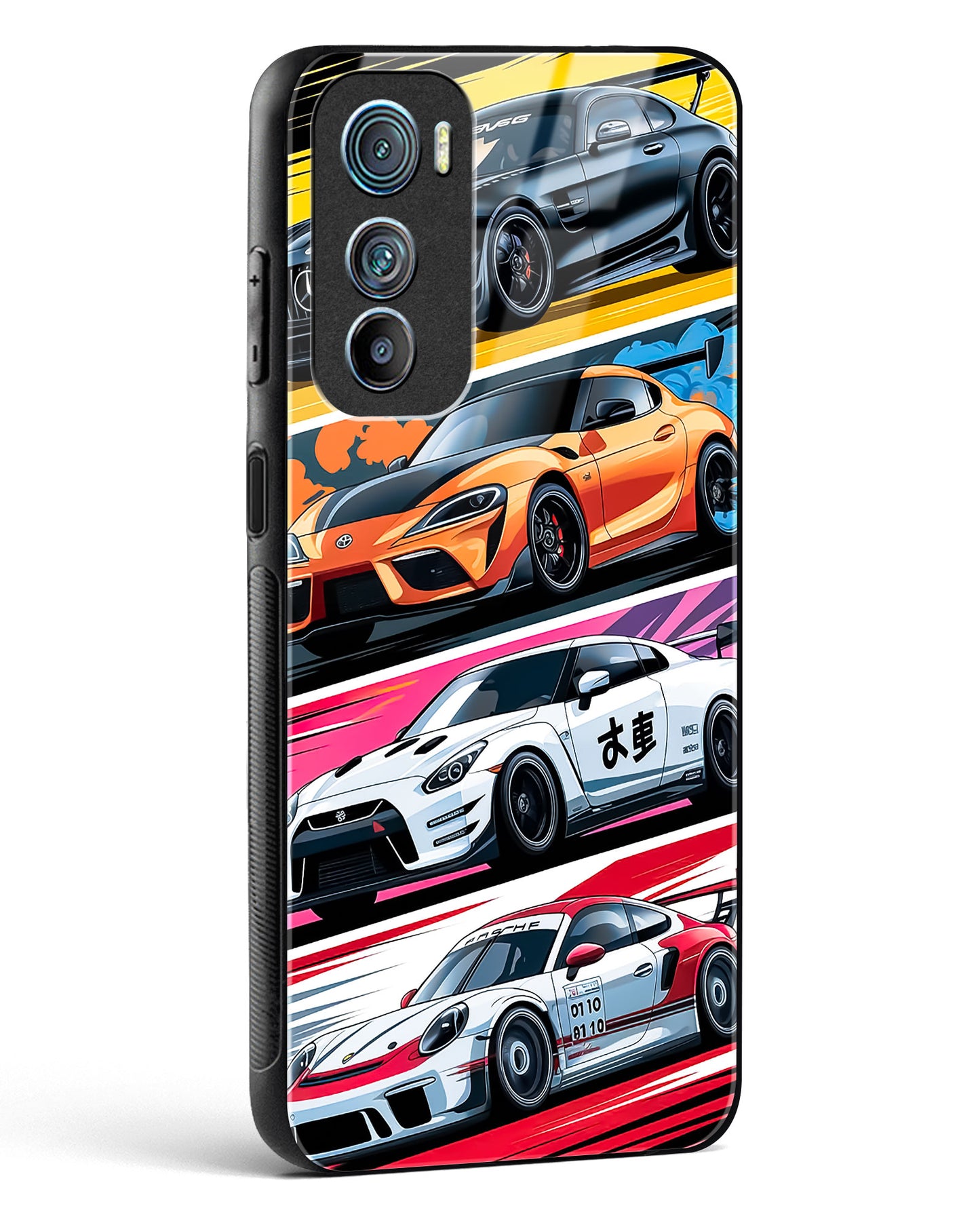 Super Cars Collage Glass Phone Case-Motorola Edge 30