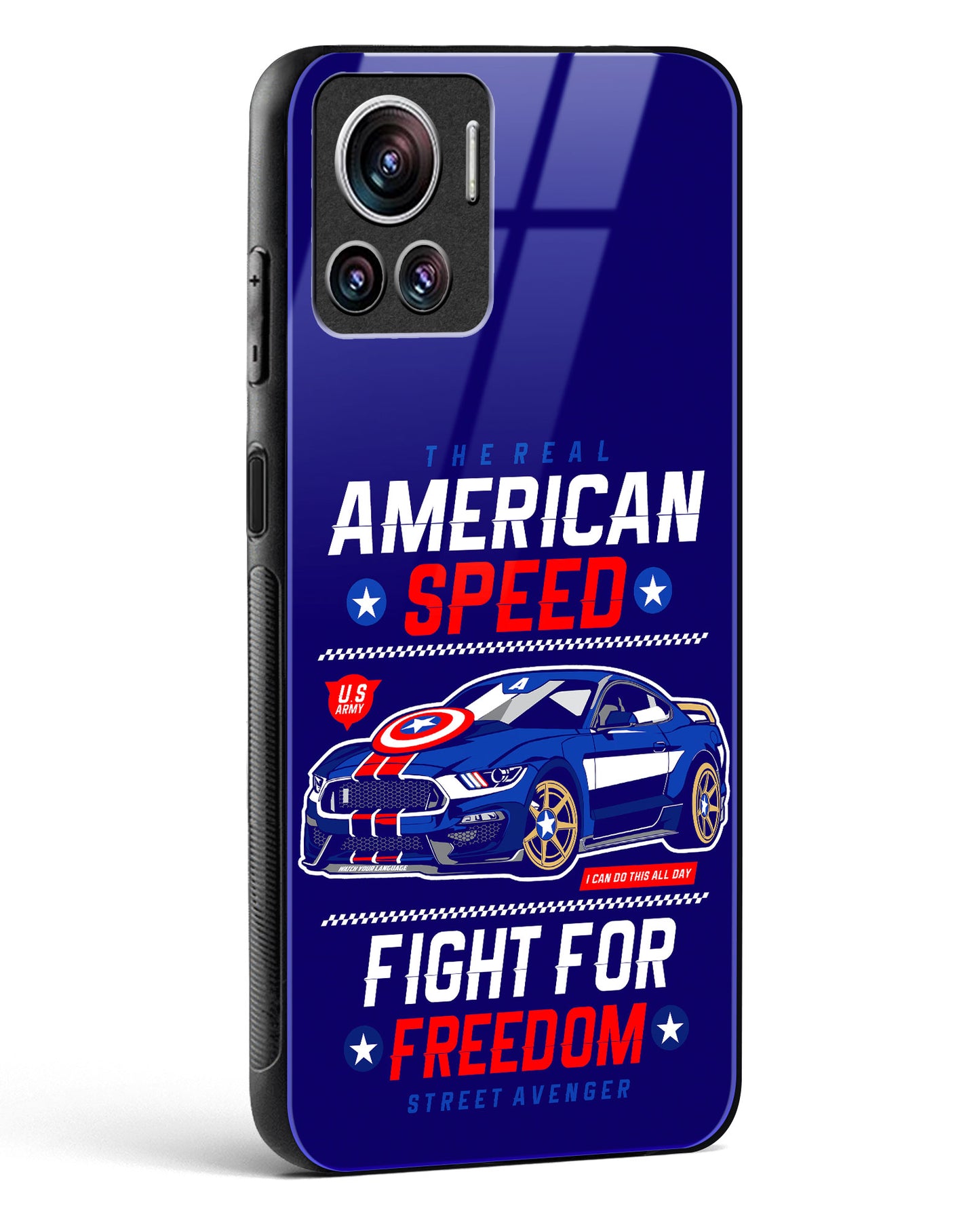 The Real American Speed Glass Phone Case-Motorola Edge 30 Ultra