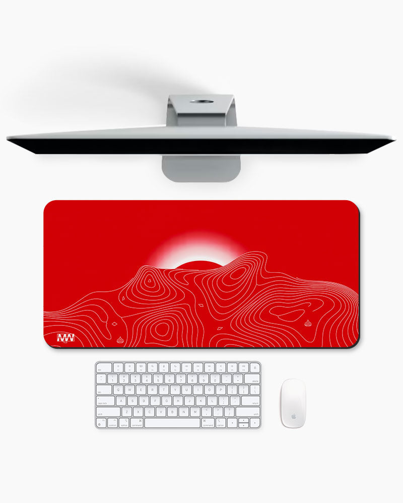 TopoGlow in Crimson Deskmat