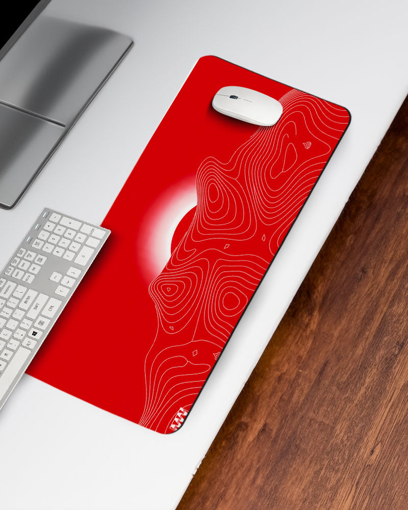 TopoGlow in Crimson Deskmat