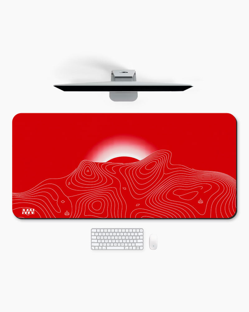 TopoGlow in Crimson Deskmat