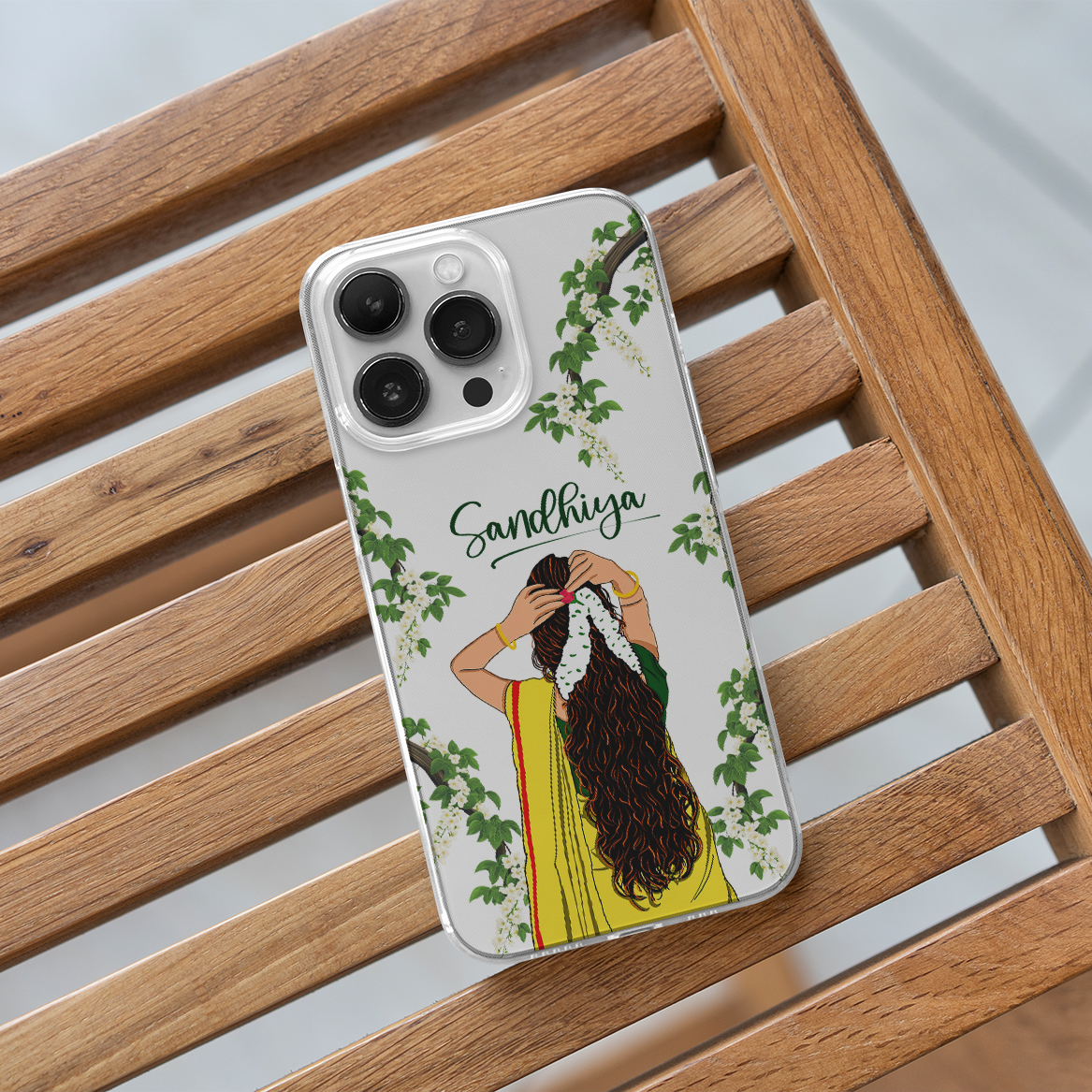 Custom Name Traditional Girl Clear Silicone Case