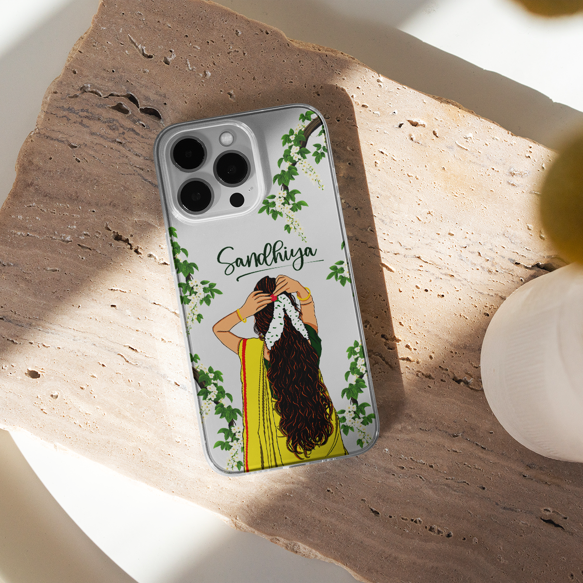 Custom Name Traditional Girl Clear Silicone Case