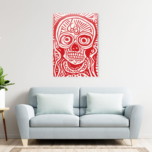 Tribal Skull Art Metal-Poster