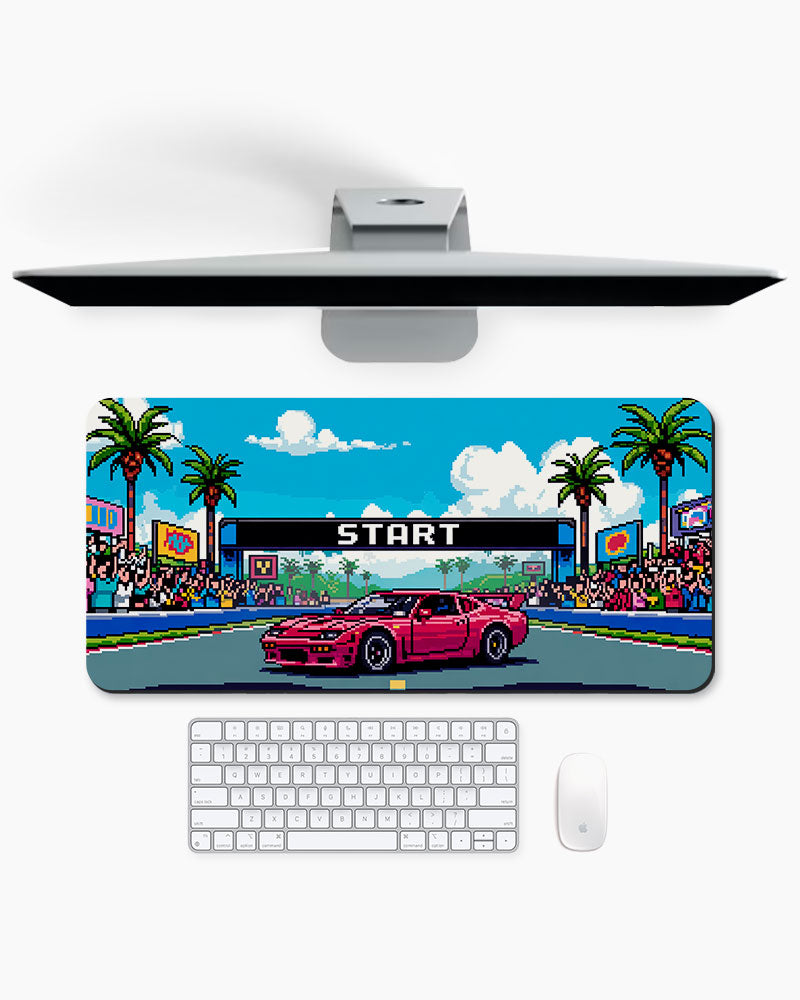 Turbo Twilight Pixel Drift Desk Mat
