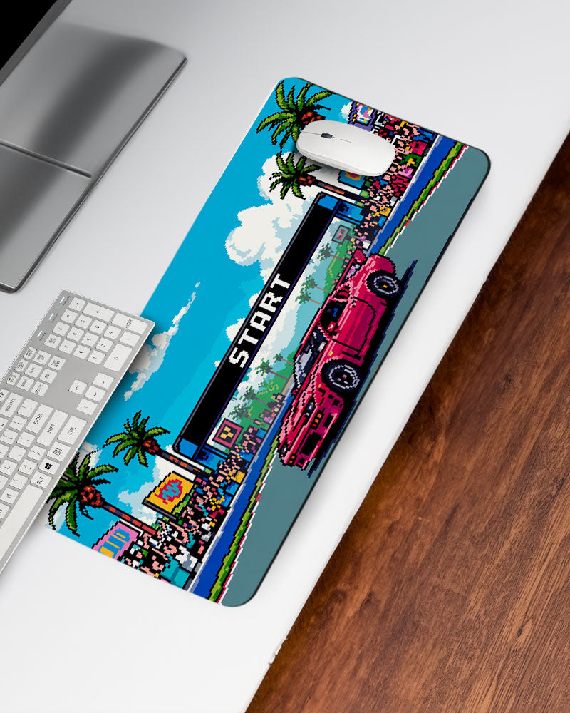 Turbo Twilight Pixel Drift Desk Mat