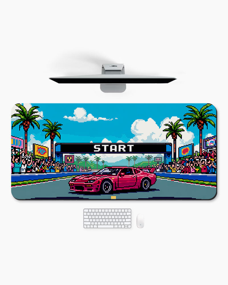 Turbo Twilight Pixel Drift Desk Mat