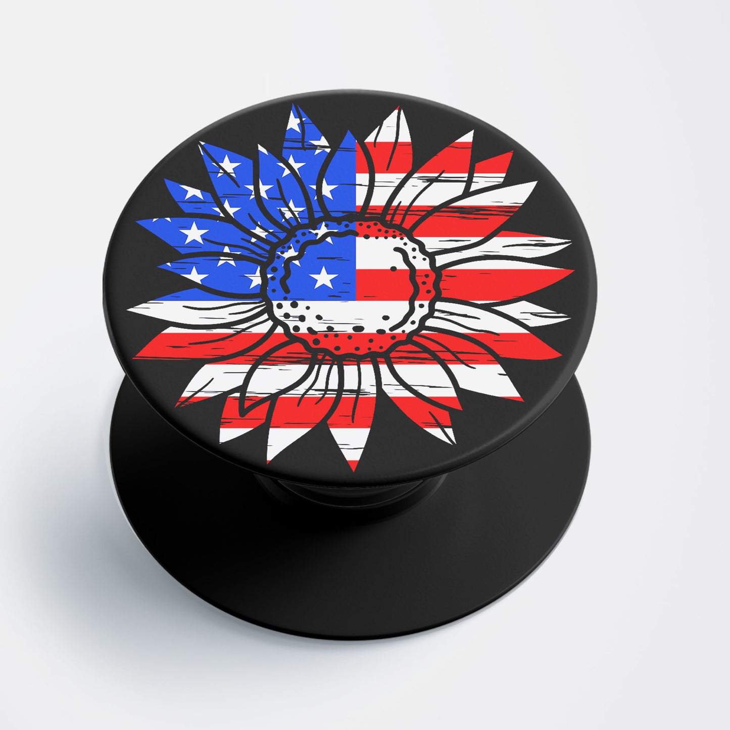 US Floral Flag Flat Pop Holder
