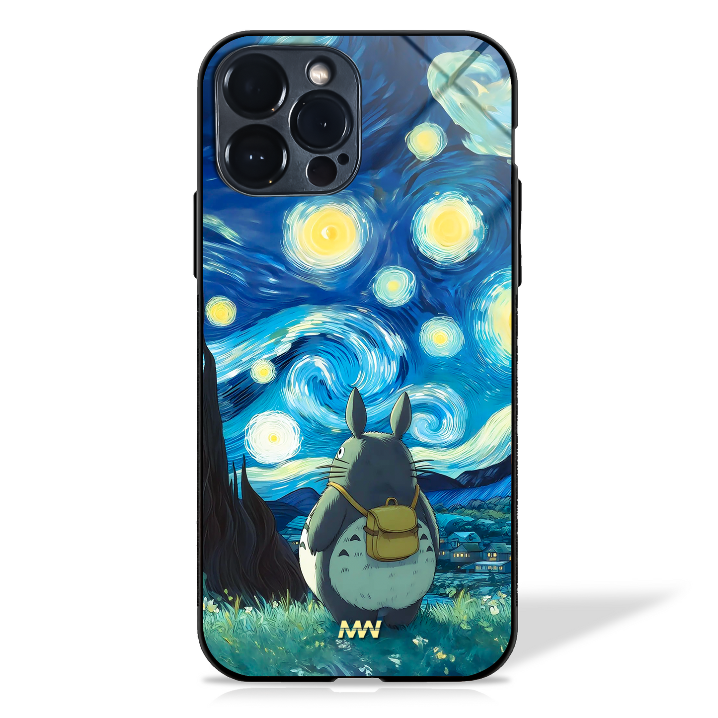 Van Gogh Totoro Glass Case - - MW Stuffs -