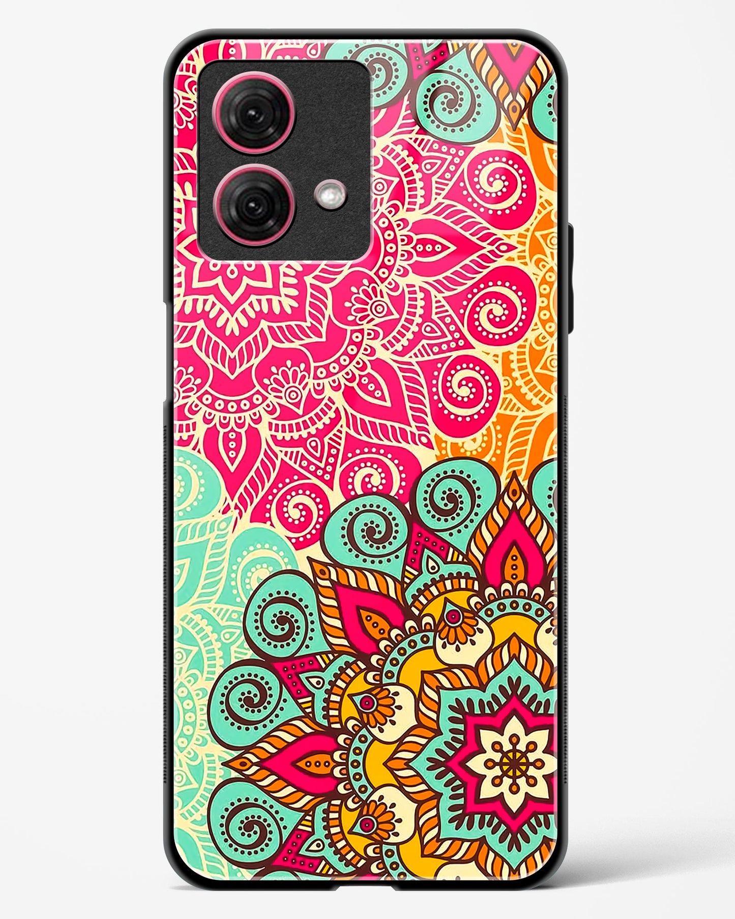 Vibrant Mandala Fusion Glass Phone Case-Moto G84 5G