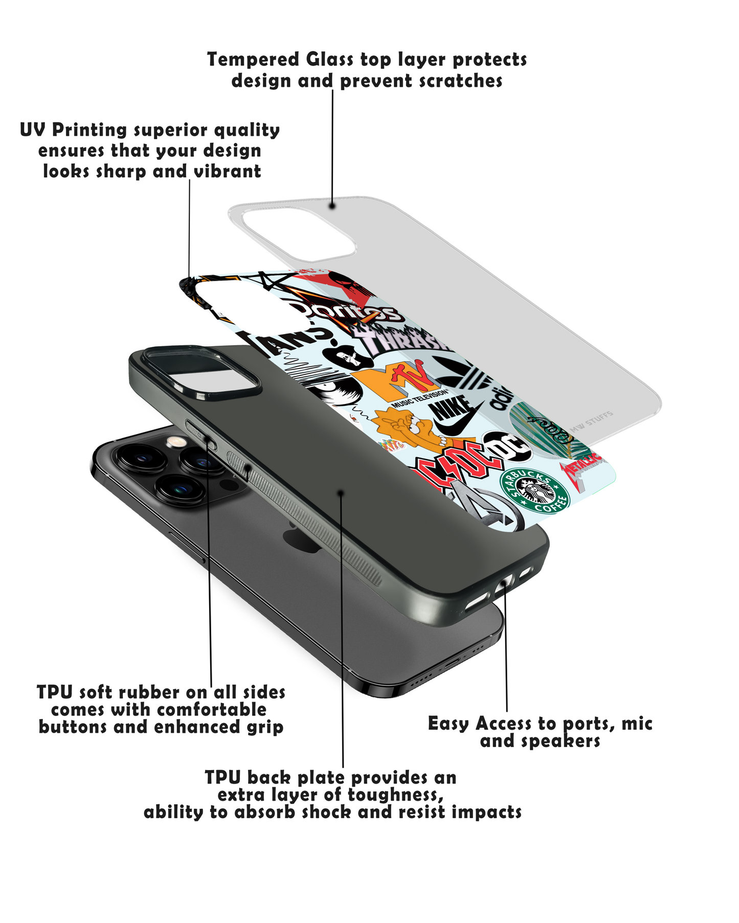 Wall of Brands Sticker Art Glass Case - - MW Stuffs -