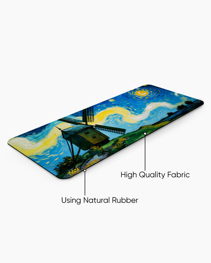 Windmill Under the Painted Sky DeskMat