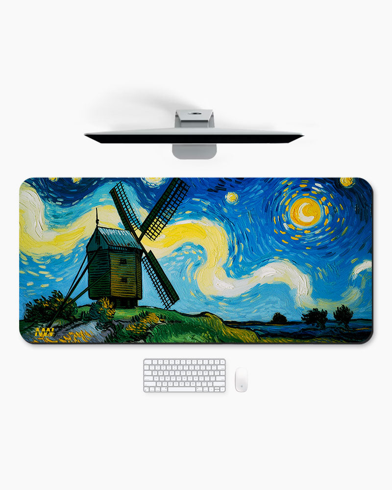 Windmill Under the Painted Sky DeskMat