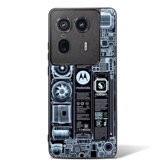 X-ray Vision Circuit Glass Phone Case-Motorola Edge 50 Ultra