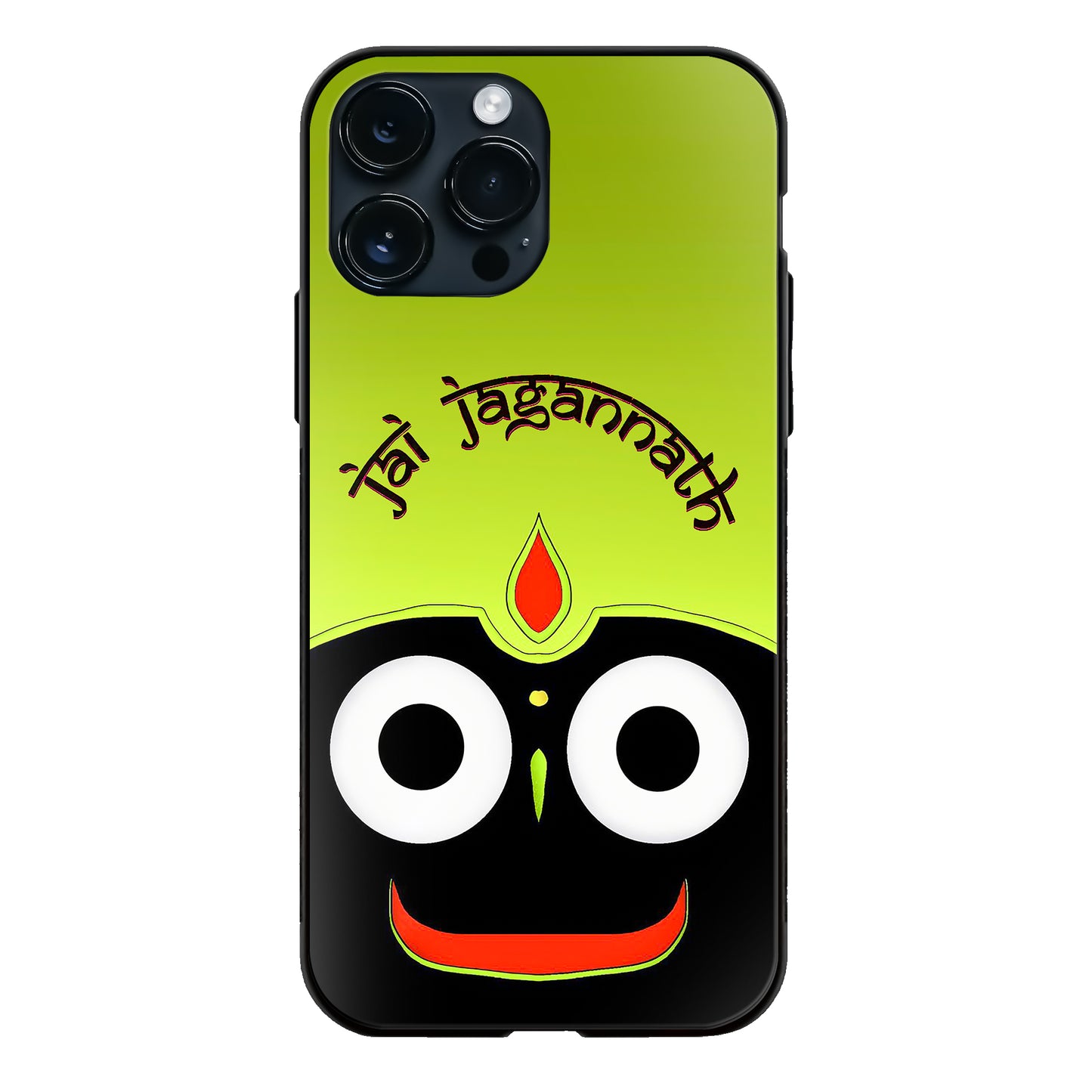 God Jagannath Jai Jagannath Face Green Glass Case