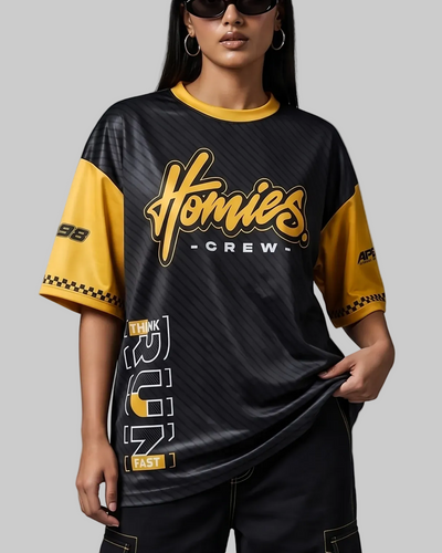 Homies Crew Retro Racing Oversized Streetwear T-Shirt