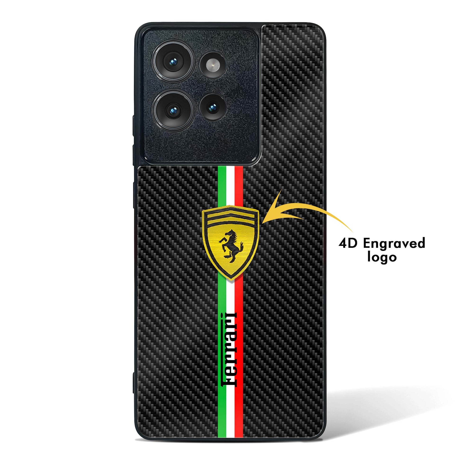 4D Cool Racing Logo Glass Phone Case-Motorola Edge 50