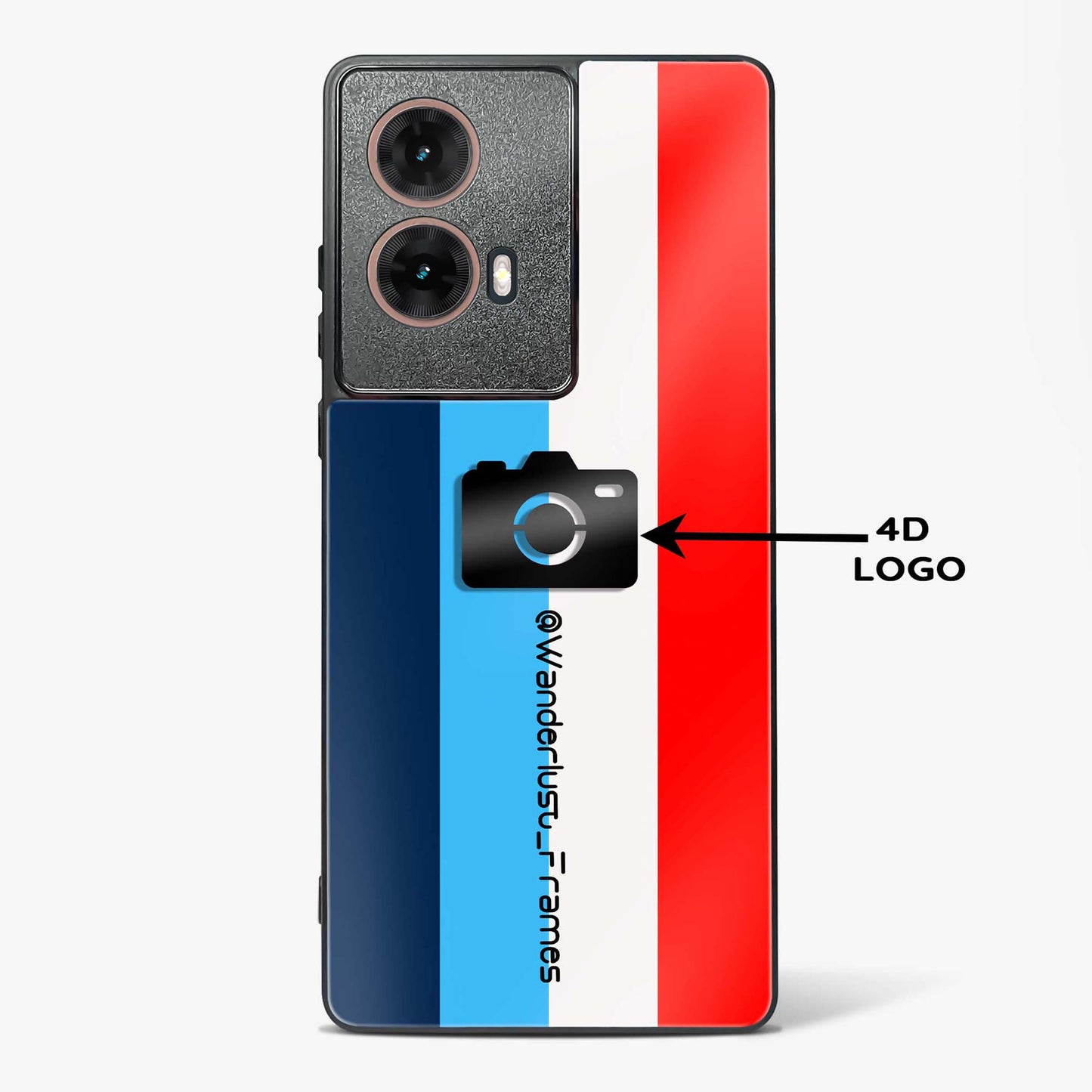 4D Photography  Logo Stripes Glass Phone Case-Moto G85 5G
