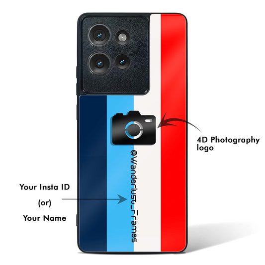 4D Photography  Logo Stripes Glass Phone Case-Motorola Edge 50