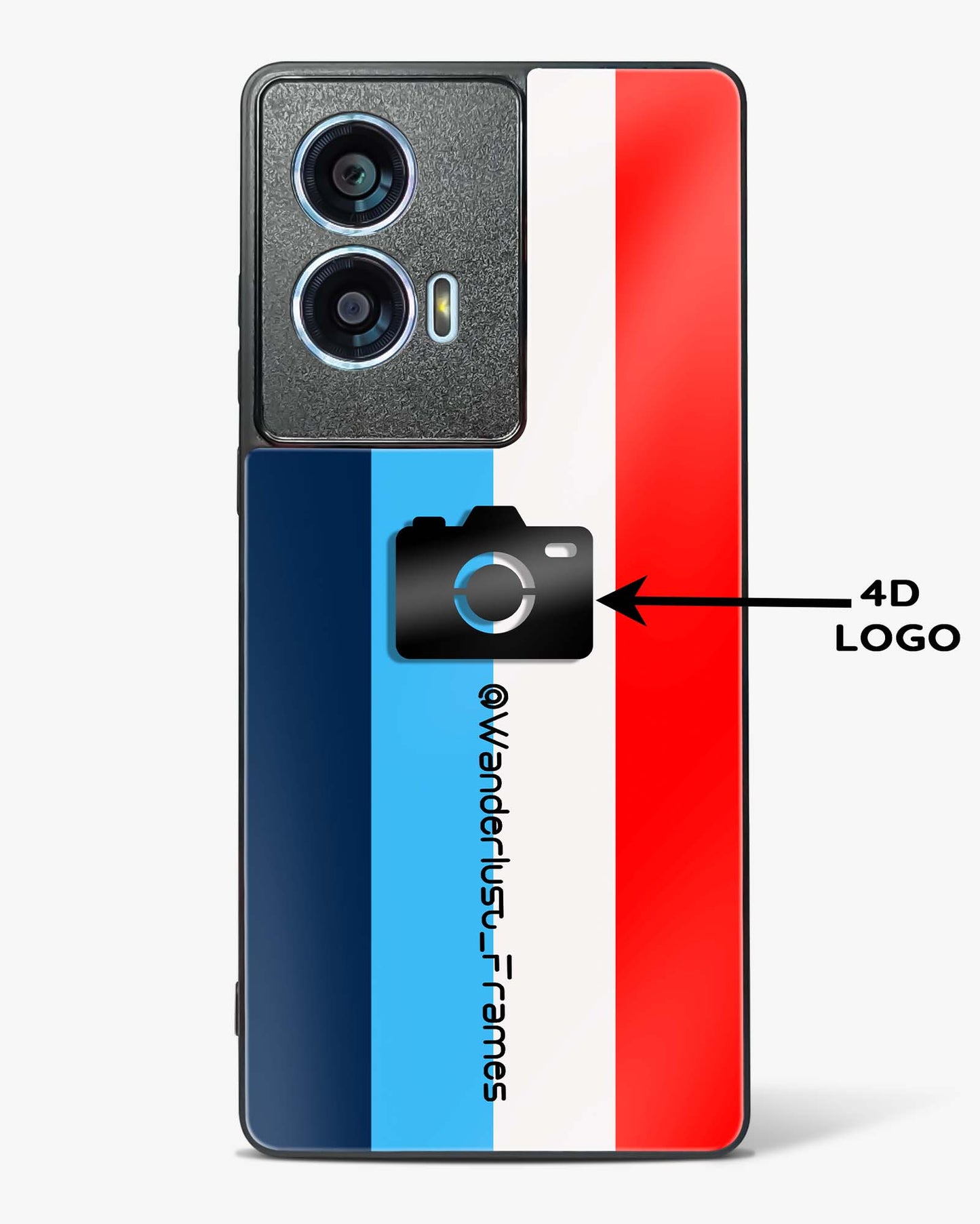 4D Photography  Logo Stripes Glass Phone Case-Motorola Edge 50 Fusion