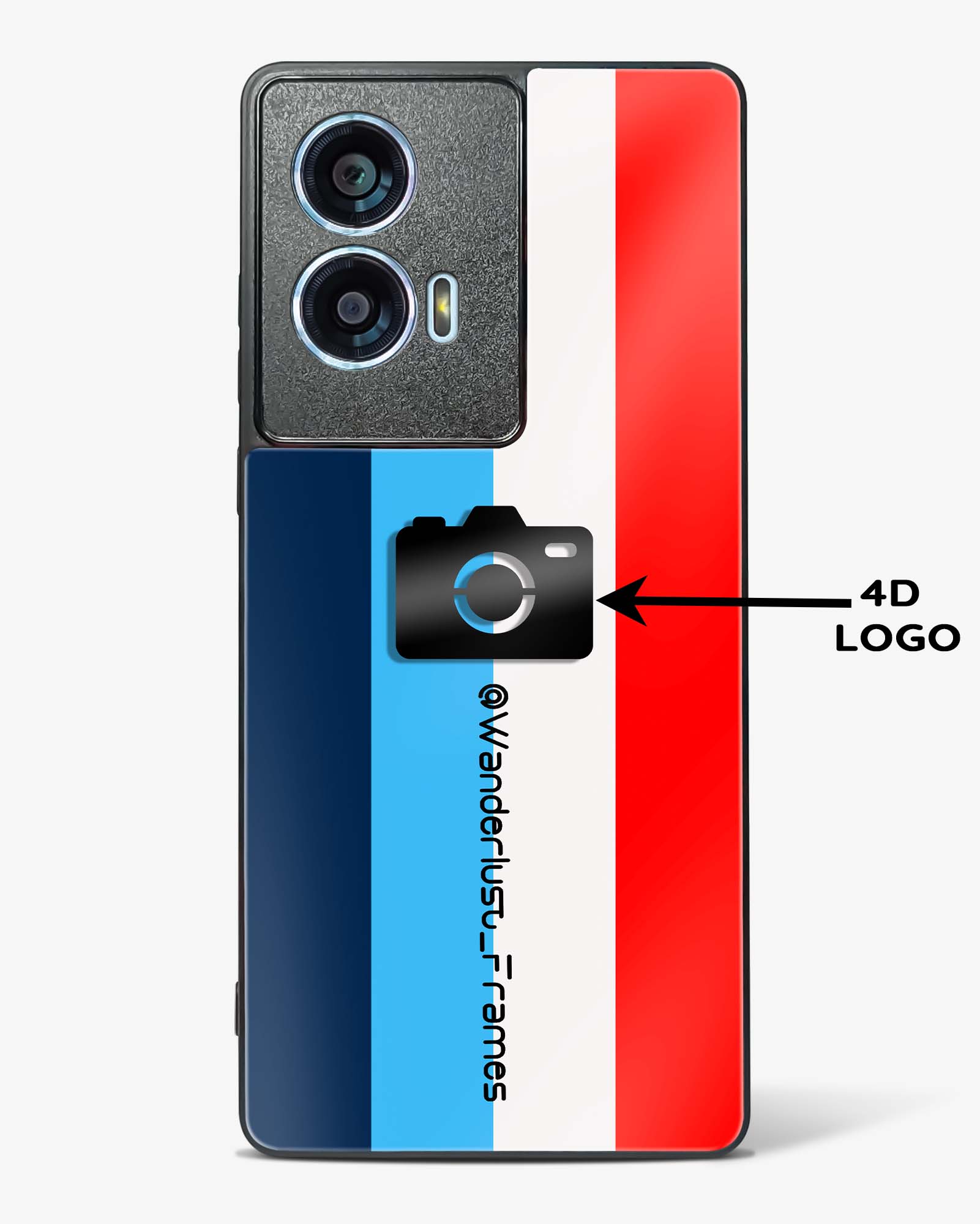 4D Photography  Logo Stripes Glass Phone Case-Motorola Edge 50 Fusion