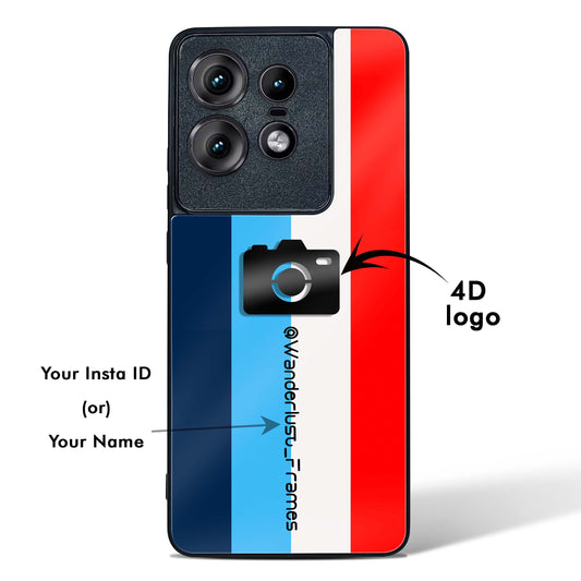 4D Photography  Logo Stripes Glass Phone Case-Motorola Edge 50 Pro