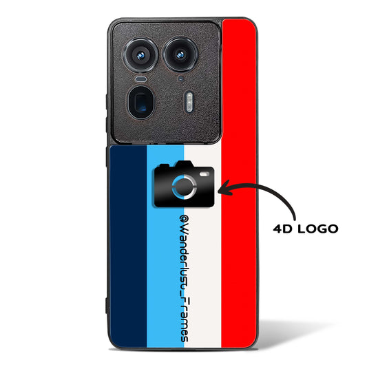 4D Photography  Logo Stripes Glass Phone Case-Motorola Edge 50 Ultra