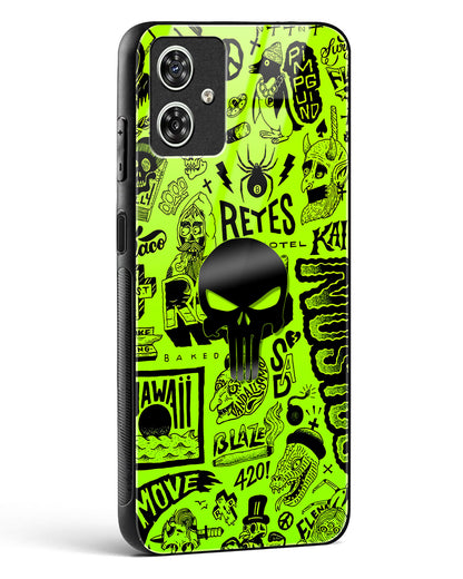 4D Skull Logo Graffiti Glass Phone Case-Moto G64 5G