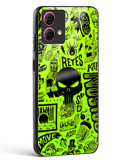 4D Skull Logo Graffiti Glass Phone Case-Moto G84 5G